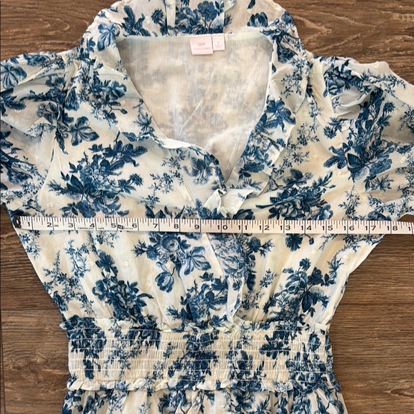 LoveShackFancy x GAP Blue Floral Mini Dress Women's Size Small Limited Edition - Picture 9 of 13